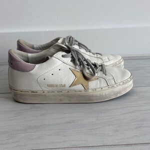 Women’s Golden Goose Sneakers with Purple Heel (9) Like New